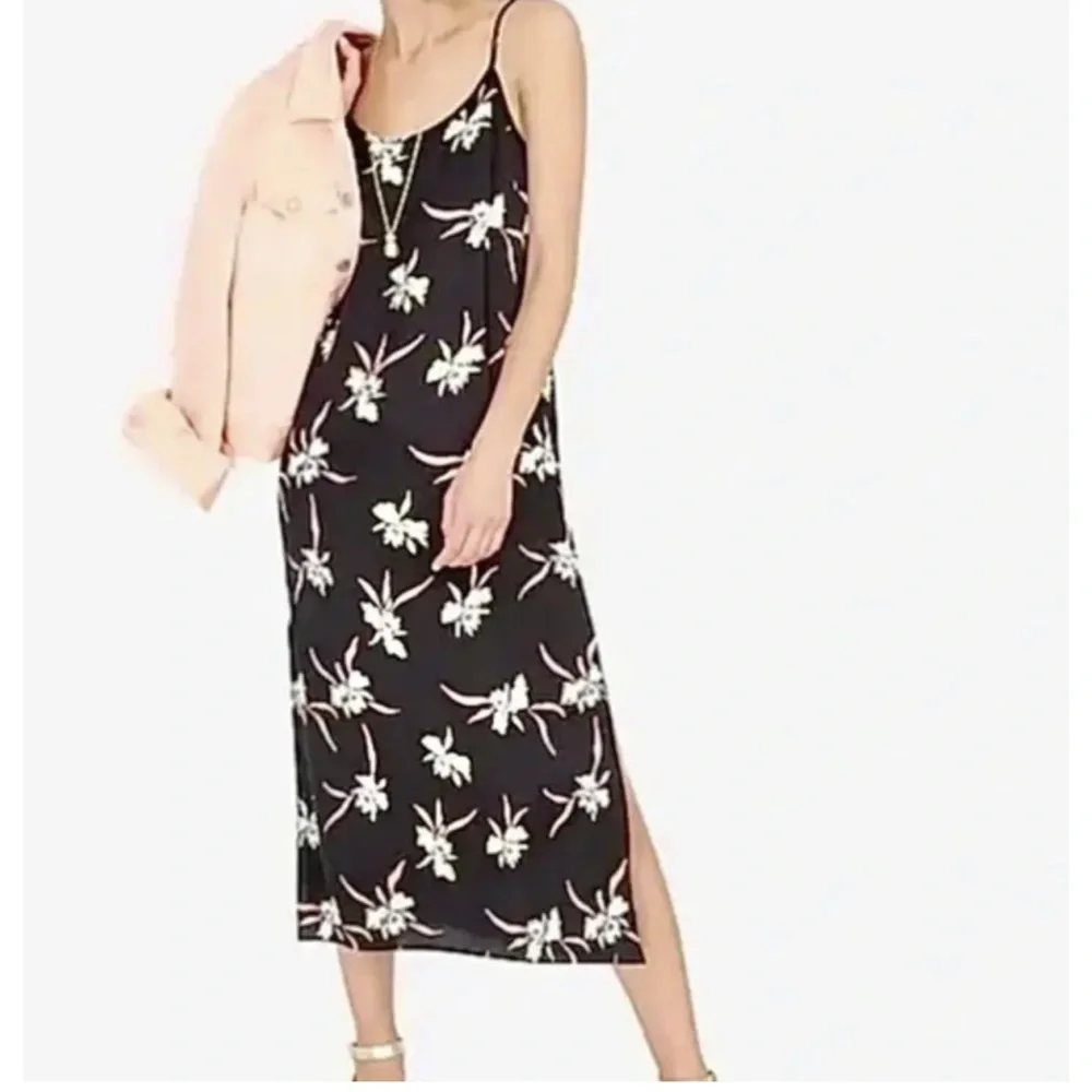 J. crew black floral dress size small